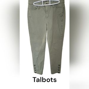 Talbot's Flawless Five-Pocket ankle pants jeans. Soft Green Color. Size 8